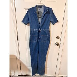 NWT Nasty Gal 70s Inspired Denim Jumpsuit size 8